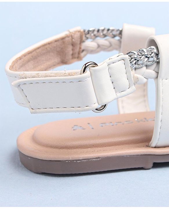 Pine Kids Sandals With Velcro Closure - White
