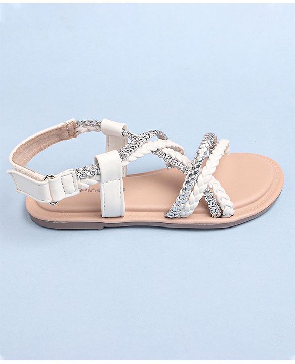 Pine Kids Sandals With Velcro Closure - White