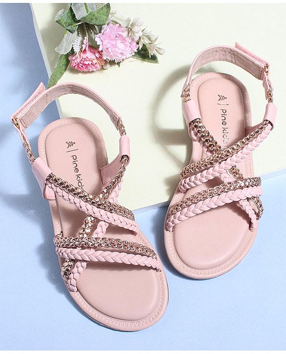 Pine Kids Sandals With Velcro Closure - Pink