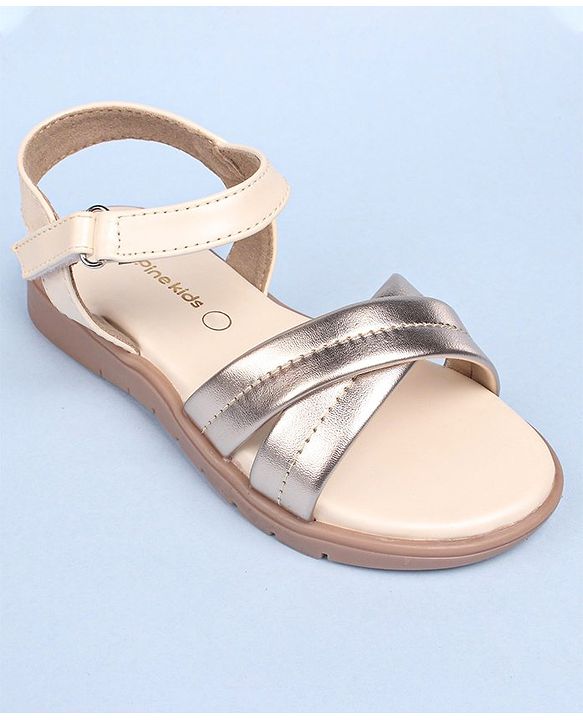 Pine Kids Party Wear Sandals - Gold