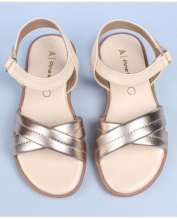 Pine Kids Party Wear Sandals - Gold