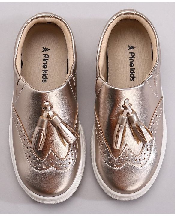 Pine Kids Pull On Casual Chunky Sole Shoes - Golden