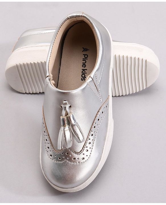 Pine Kids Pull On Casual Chunky Sole Shoes - Silver