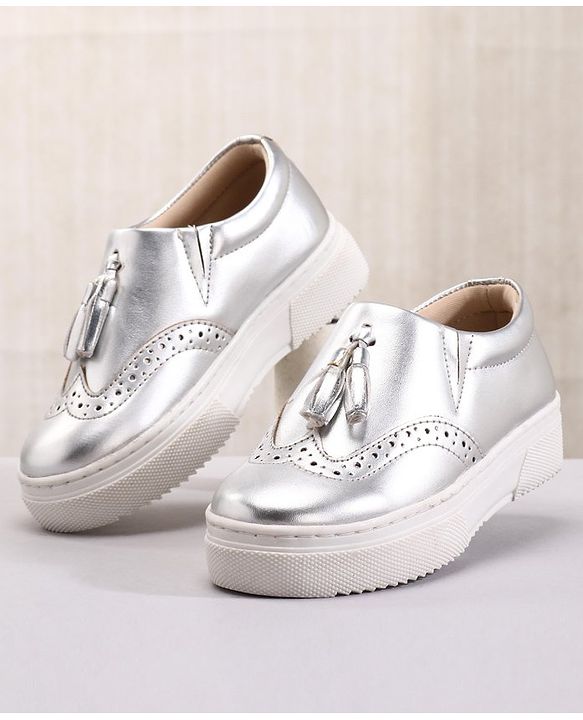 Pine Kids Pull On Casual Chunky Sole Shoes - Silver