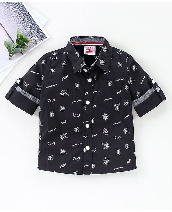 Babyhug Full Sleeves Shirt - Black
