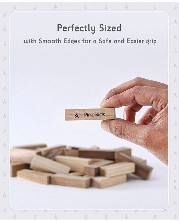 Pine Kids Premium 39 Blocks Wooden Stacking & Tumbling Tower Game for Kids |Tumbling Tower Game for Kids| Challenging Balancing Puzzle Game | BIS Certified | Birthday Gift | 3 Years+