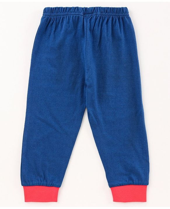 Babyhug Full Sleeves Nightwear Mickey Mouse Print - Red Blue