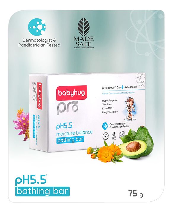 Babyhug Pro pH 5.5 Moisture Balance Bathing Bar - 75 g