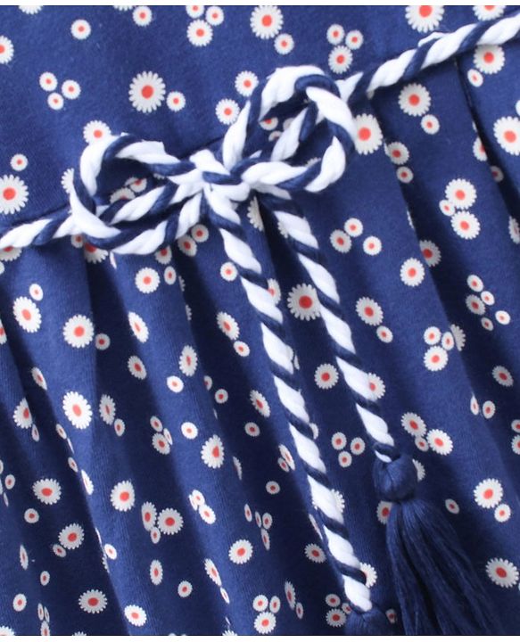 Pine Kids Short Sleeves Bio Wash Frock Floral Print - Blue