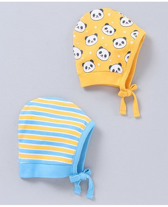 Babyhug 100% Cotton Cap Pack of 2 - Multicolour
