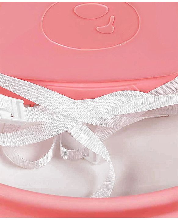 Babyhug Raise Me Up Baby Booster Seat With Adjustable Food Tray & 3 Point Safety Harness - Pink White (Without Cushion Seat)