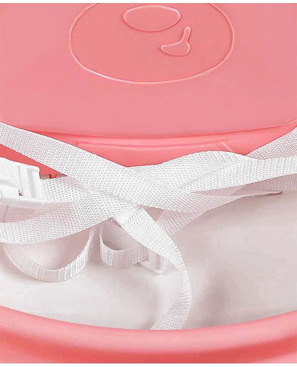 Babyhug Raise Me Up Baby Booster Seat With Adjustable Food Tray & 3 Point Safety Harness - Pink White (Without Cushion Seat)