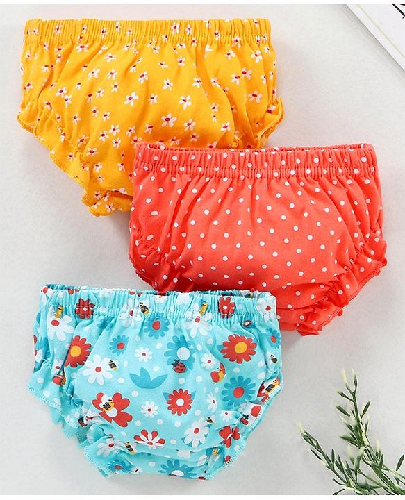 Babyhug 100% Cotton Antibacterial Bloomers Multi Print Pack of 3 - Multicolor