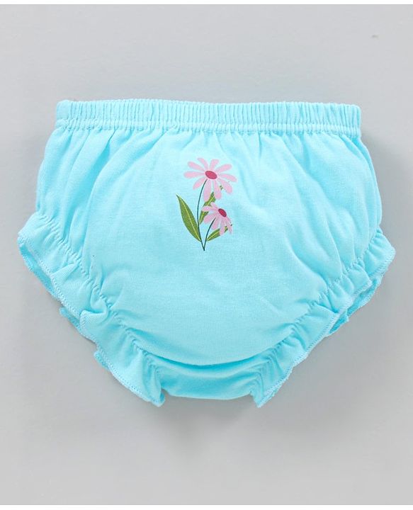 Babyhug 100% Cotton Antibacterial Bloomers Printed Pack of 3 - Blue Yellow Pink