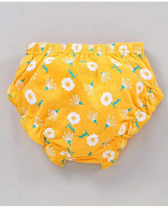 Babyhug 100% Cotton Antibacterial Bloomers Printed Pack of 3 - Blue Yellow Pink