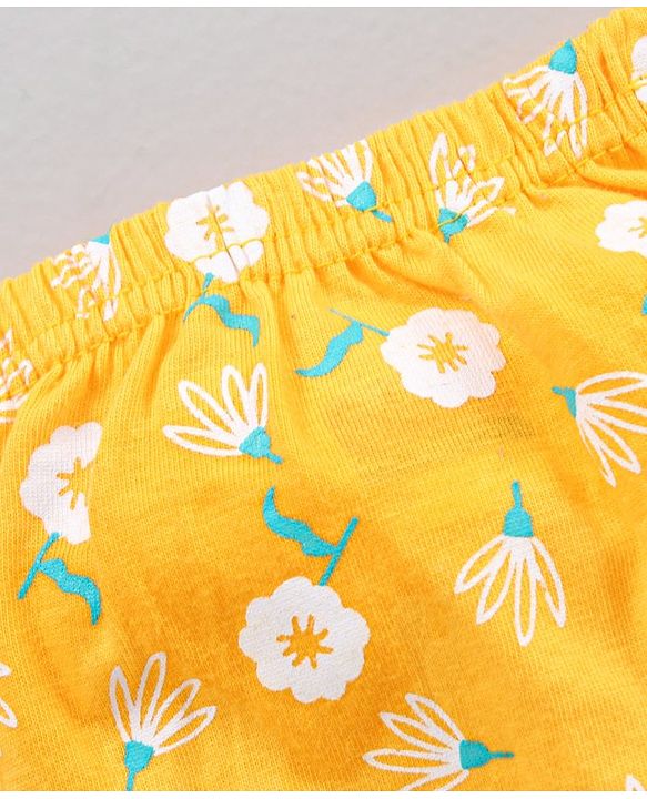 Babyhug 100% Cotton Antibacterial Bloomers Printed Pack of 3 - Blue Yellow Pink