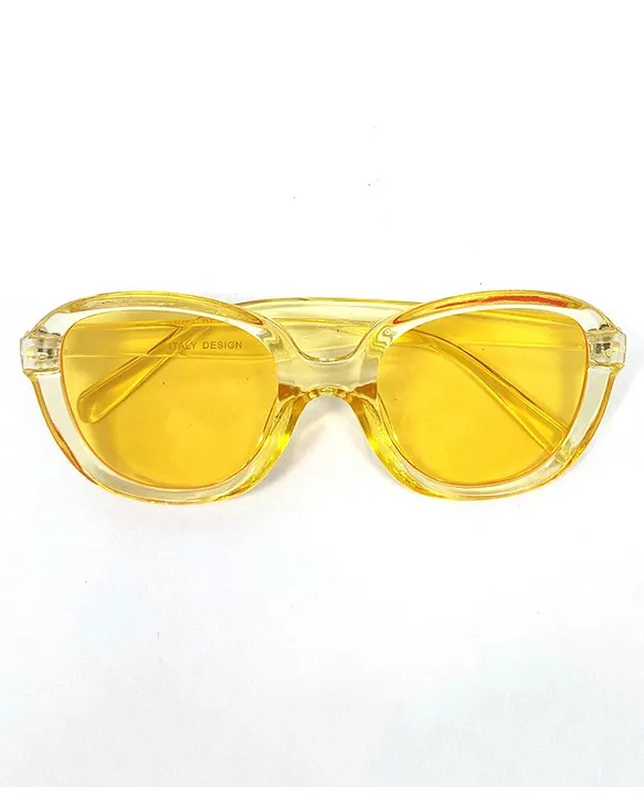 Livho Sunglasses, Yellow/Gold Cat Eye Mirrored/Transparent Flat Lenses  Metal | eBay