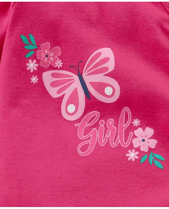 Babyhug Full Sleeves Footed Sleep Suit Pack of 2 - White Pink