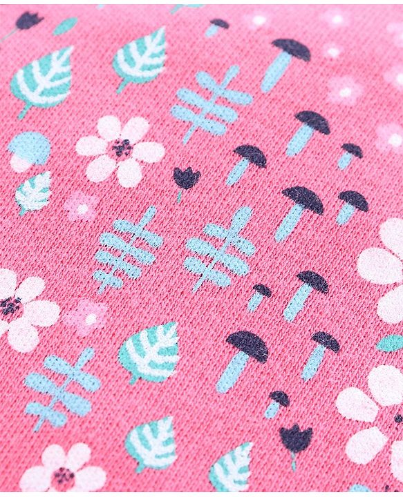 Babyhug 100% Cotton Cap, Mittens & Booties Floral Print - Pink