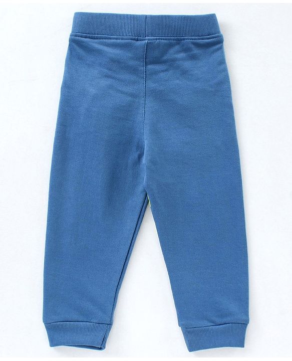 Babyhug Full Sleeves Hooded Tee & Lounge Pant Space Print- Blue