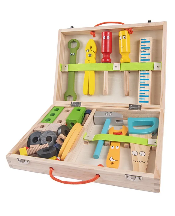 Play Hardwood shops Tool Box Set with Tools