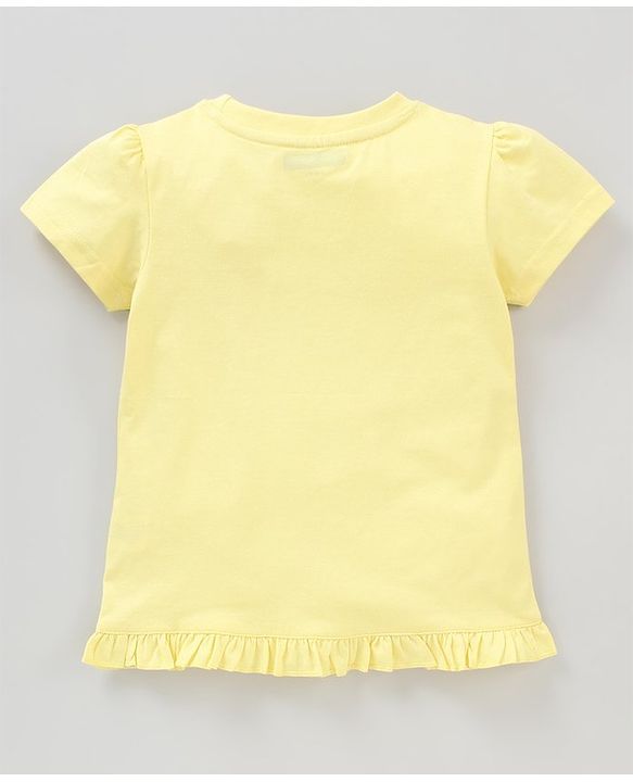 Pine Kids Half Sleeves Biowashed Tee Sunflower Print - Yellow