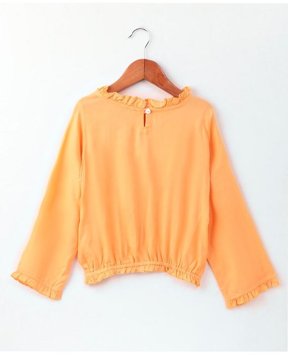 Pine Kids Full Sleeves Embroidery Top - Yellow