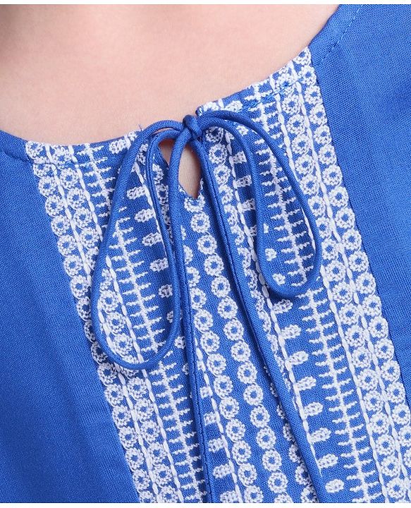Pine Kids Half Sleeves Premium Embrioderied Top - Blue