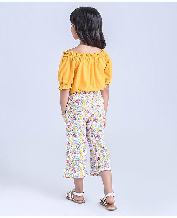 Babyhug Full Sleeves Top & Palazzo Pant Floral Print - Multicolor