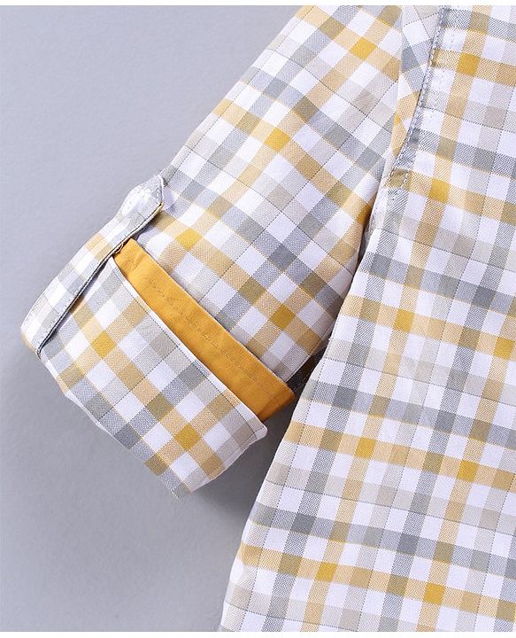 Pine Kids Full Sleeves Oxford Checks Shirt - White