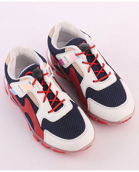 Pine Kids Sports Shoes with LED Lights - White Red