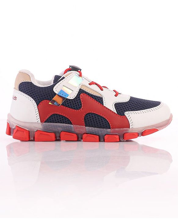 Pine Kids Sports Shoes with LED Lights - White Red