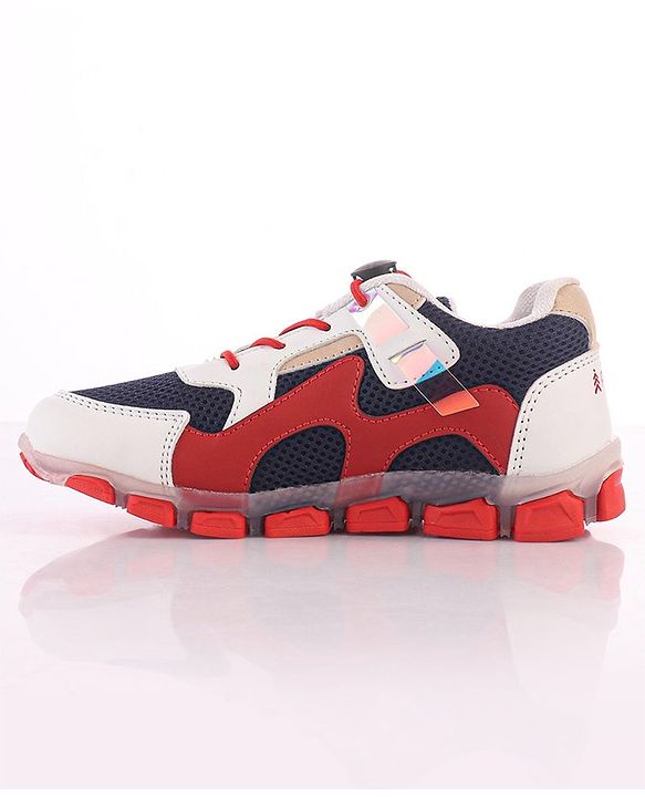 Pine Kids Sports Shoes with LED Lights - White Red