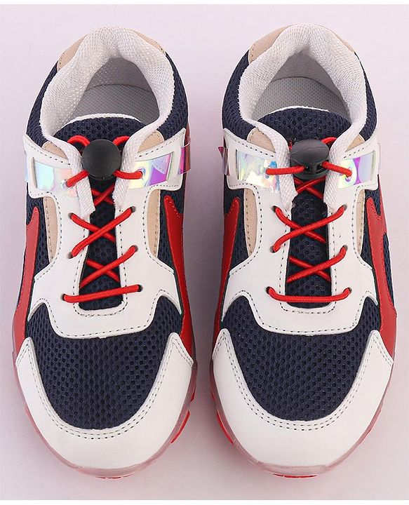Pine Kids Sports Shoes with LED Lights - White Red