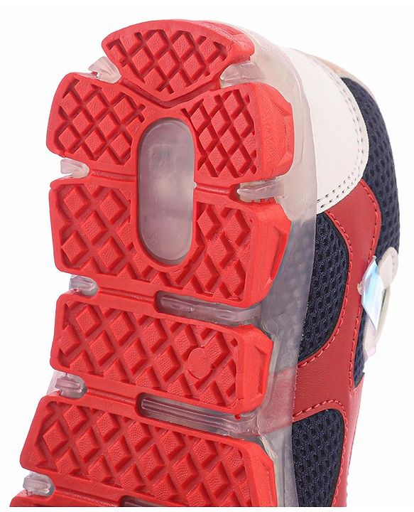 Pine Kids Sports Shoes with LED Lights - White Red