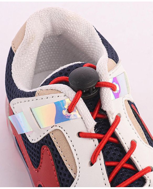 Pine Kids Sports Shoes with LED Lights - White Red