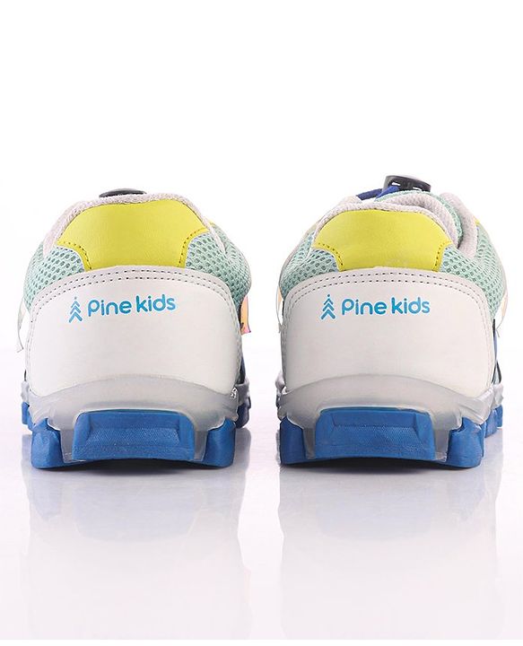 Pine Kids Sports Shoes with LED Lights - White Red