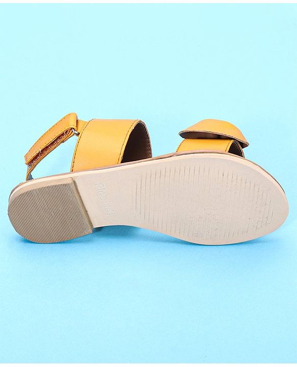 Pine Kids Sandals Bow Applique - Mustard Yellow