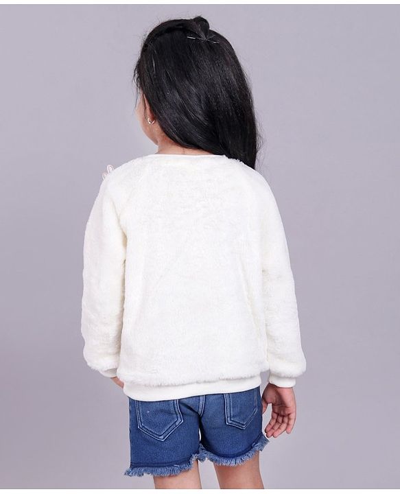 Babyhug Full Sleeves Cotton Sweatshirt - Off White