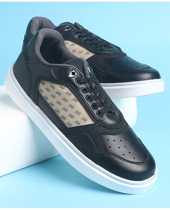 Pine Kids Slip On Casual Shoes Logo Design - Black