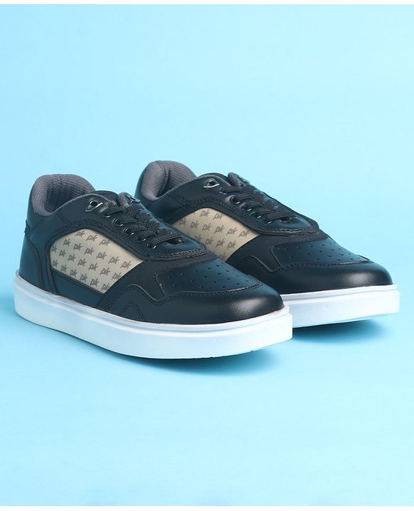 Pine Kids Slip On Casual Shoes Logo Design - Black