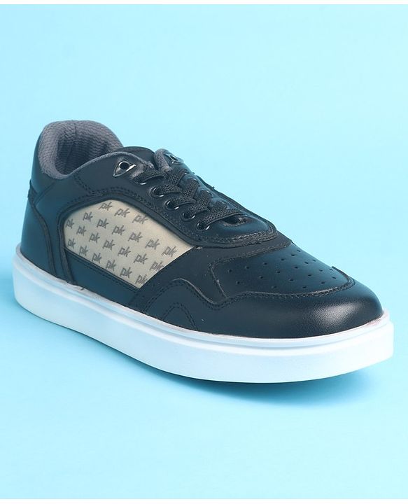 Pine Kids Slip On Casual Shoes Logo Design - Black
