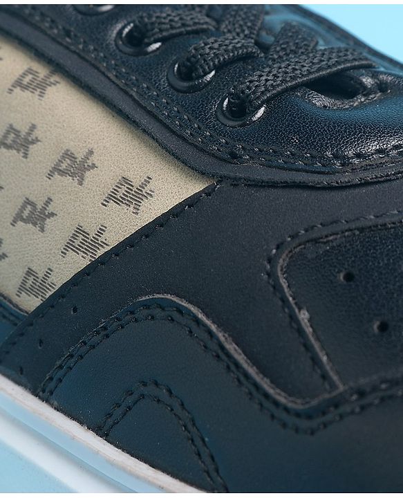 Pine Kids Slip On Casual Shoes Logo Design - Black