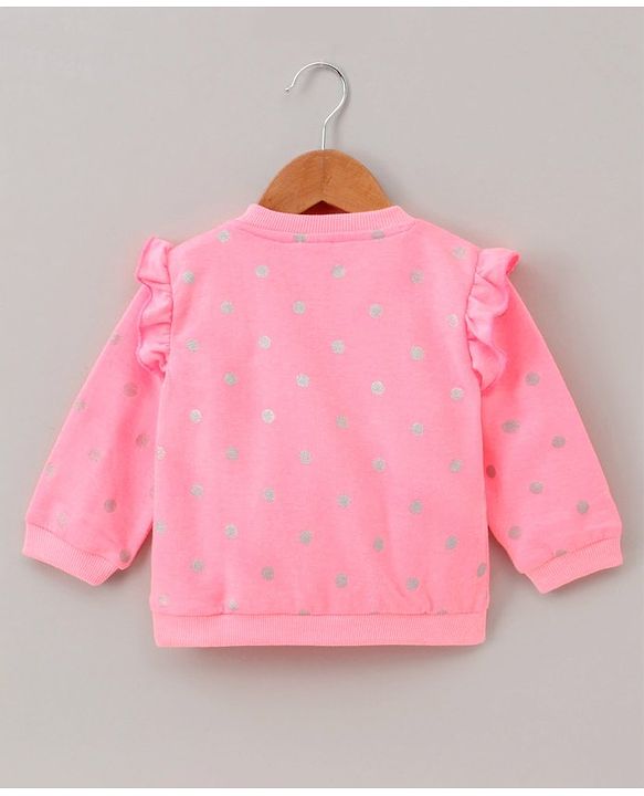 Babyhug Full Sleeves Sweatshirt Star Sequin Design - Pink
