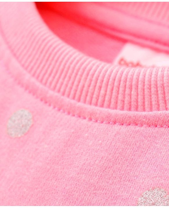 Babyhug Full Sleeves Sweatshirt Star Sequin Design - Pink