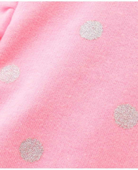 Babyhug Full Sleeves Sweatshirt Star Sequin Design - Pink