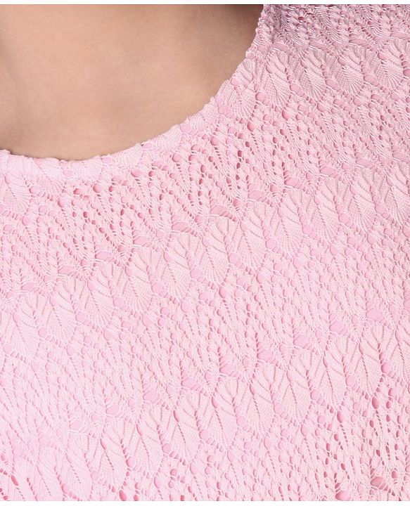 Pine Kids Party Wear Short Sleeves A Line Frock With Glitter Belt -  Pink