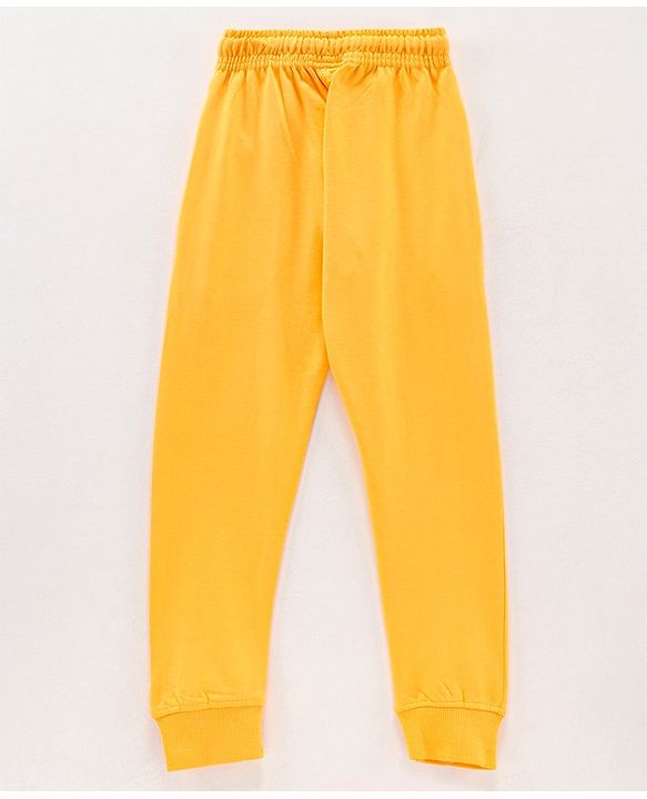 Pine Kids Full Length Bio Wash Track Pants Solid - Yellow Blue