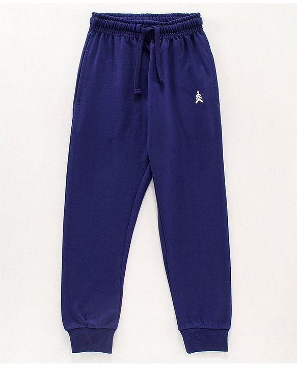 Pine Kids Full Length Bio Wash Track Pants Solid - Yellow Blue