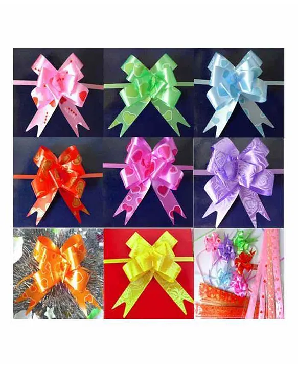 100pcs Pull Bows Gift Knot Ribbons String Bows for Gift Wrapping Flower  Basket Wedding Car Decoration (Purple/Light Green/Pink/Red/Rosy) -  Walmart.com
